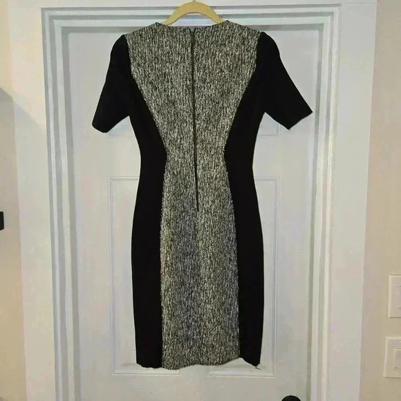 Elie Tahari Womens Axel Sheath Stretch Dress Short Sleeve Black Size 2 - Picture 4 of 11
